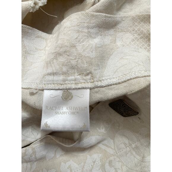 Vintage Rachel Ashwell Shabby Chic 100% Linen Ruffle Embossed Print Pillowcases - Picture 8 of 9